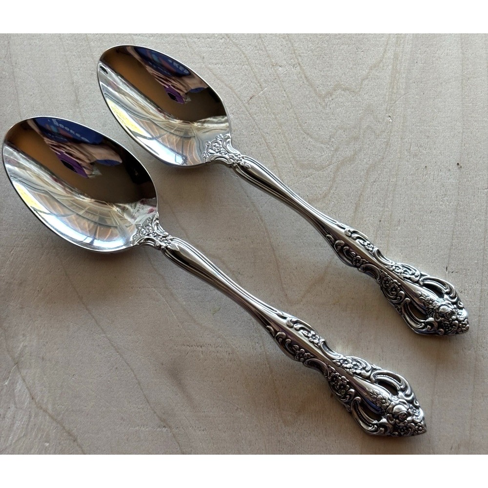 Oneida Michelangelo Stainless Flatware Cube LOT of 4 Spoons 3 Soup 1 Teaspoon - Picture 2 of 5